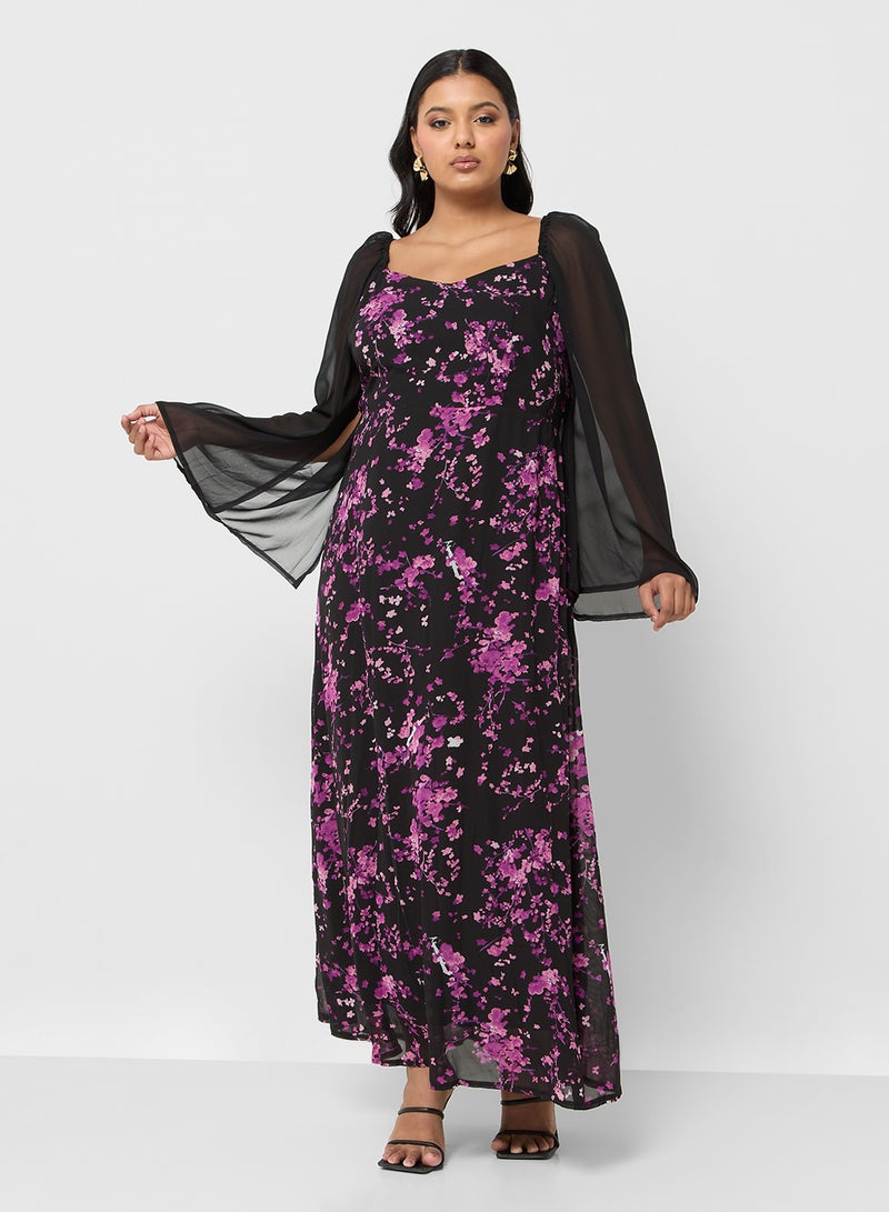 Ella Plus Floral Chiffon Dress - Image 4