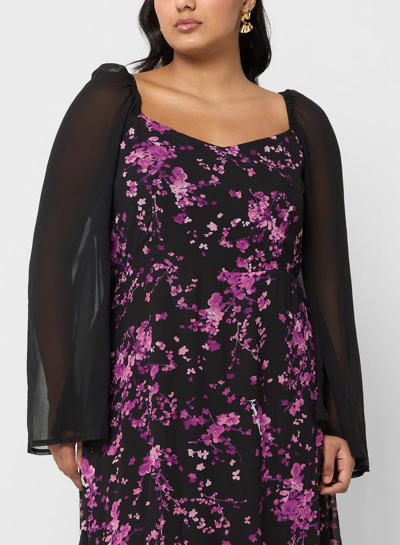 Ella Plus Floral Chiffon Dress - Image 3