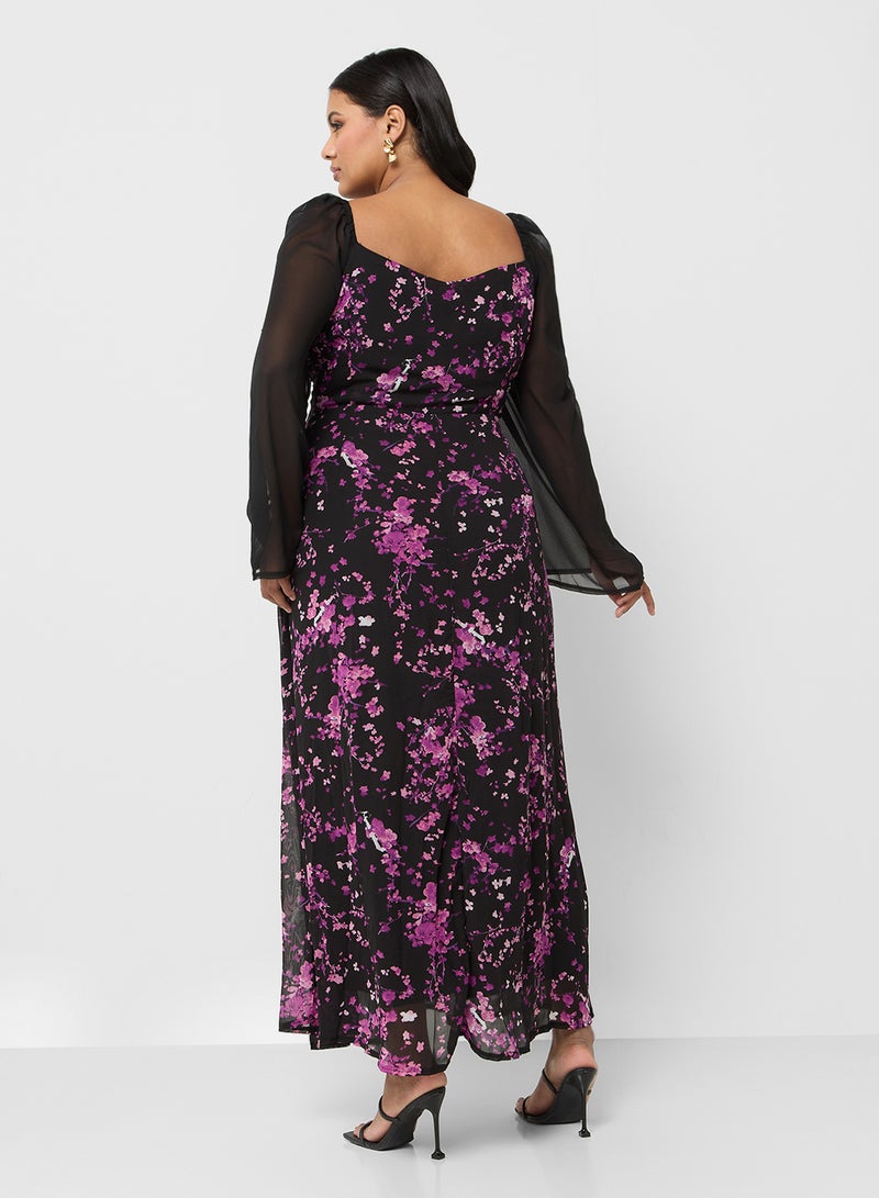 Ella Plus Floral Chiffon Dress - Image 2
