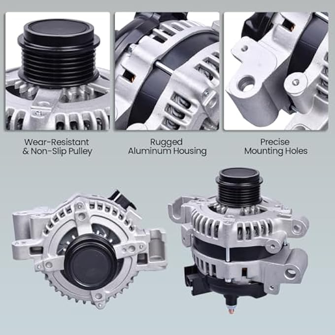 FuseRish 104210200 Alternator 140A Compatible with Cadillac CTS V6 3.0L 3.6L 2010-2014 Replace: TN104210-2001, AND0592, A-80539, 90-29-5765, 400-52411R, 334-2970, 23480514, 20821397, 104210-2001 - Image 4