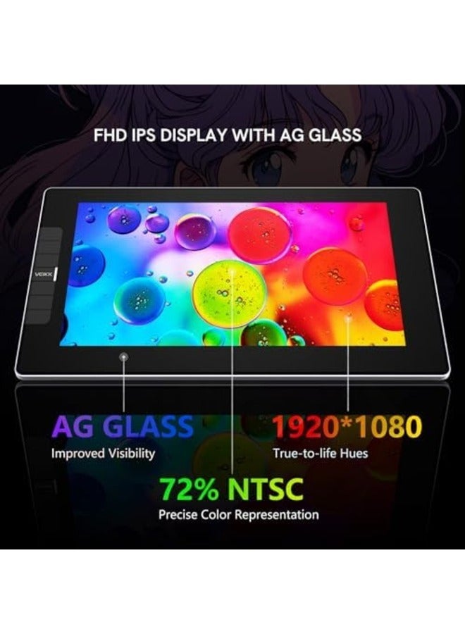 Veikk VK1200 11.6" Full-Laminated Drawing Tablet with Screen, 8192 Pressure Levels, Battery-Free Stylus with Tilt Function, 6 Customizable Shortcut Keys, Anti-Glare Glass - Image 4