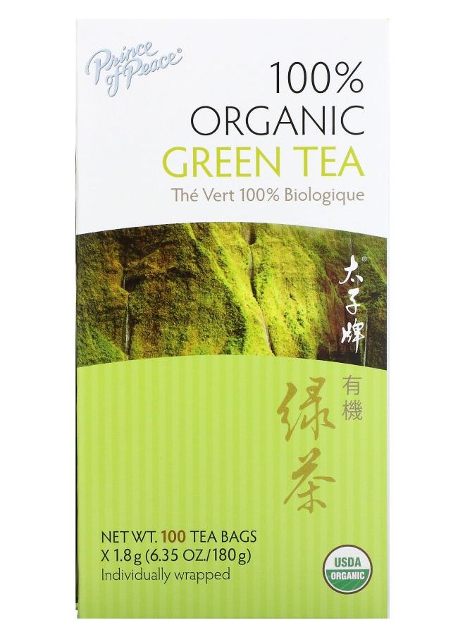 prince of peace 100% Organic Green Tea 100 Tea Bags 6.35 oz (180 g) 