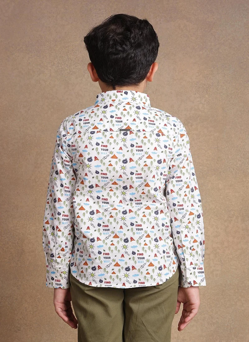 One Friday One Friday Kids Boys Off White Adventurer 100% Cotton Shirt