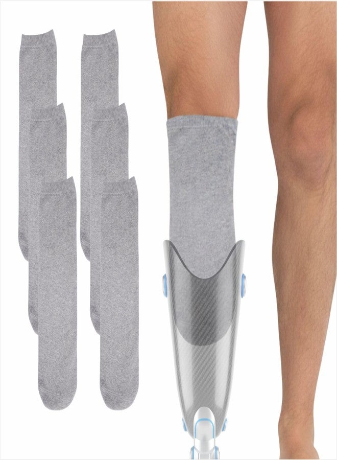 MUROCEA Cotton Prosthetic Socks, Soft Breathable Stump Liners, Multiple Lengths and Colors for Daily Wear, 6-Pack (Grey S) - Image 1