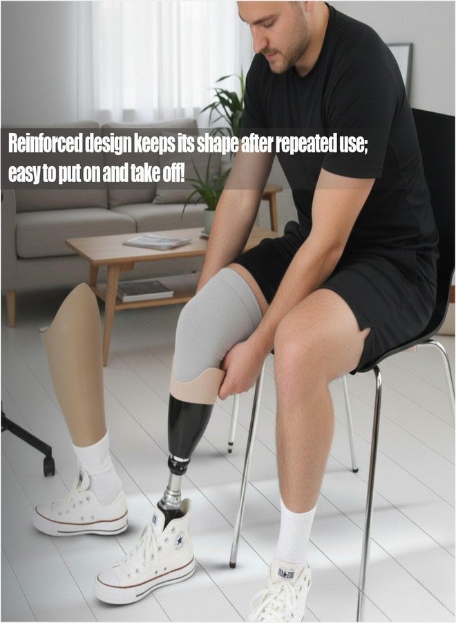 MUROCEA Cotton Prosthetic Socks, Soft Breathable Stump Liners, Multiple Lengths and Colors for Daily Wear, 6-Pack (Grey S) - Image 4