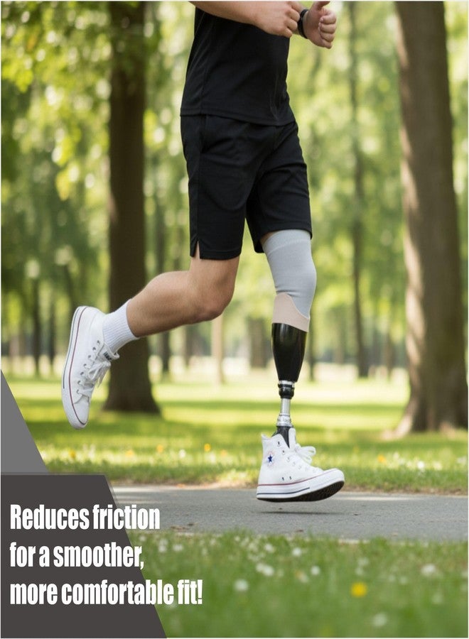 MUROCEA Cotton Prosthetic Socks, Soft Breathable Stump Liners, Multiple Lengths and Colors for Daily Wear, 6-Pack (Grey S) - Image 5