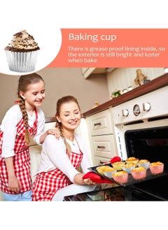 Bukela Tin Baking Utensils Muffin Cake Cups Color Thickened Aluminum Foil Greaseproof Cake Paper Holder, Foil Cupcake Liners Metallic Muffin Paper Gold Sliver Rose Gold for Birthday, Pack of 300  - Image 3