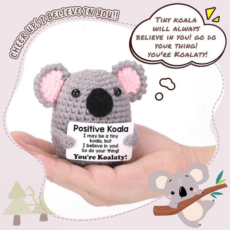 TERRIFI Funny Koala Easter Basket Essentials Stuffers Gifts for Teens Kids, Birthday for Women Coworker Friend, Teacher Appreciation Gift, Graduation Positive Emotional Crochet Animals Koala - Image 5