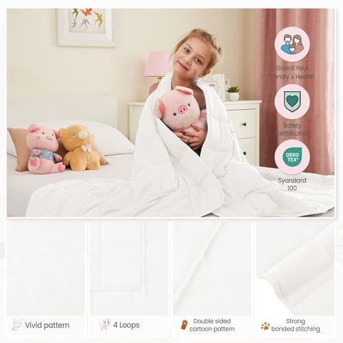 HOSUKKO Weighted Blanket - 7 lbs White Heavy Blanket - Small Size Breathable Lap Blanket(41"x60", 7 lbs) - Image 4