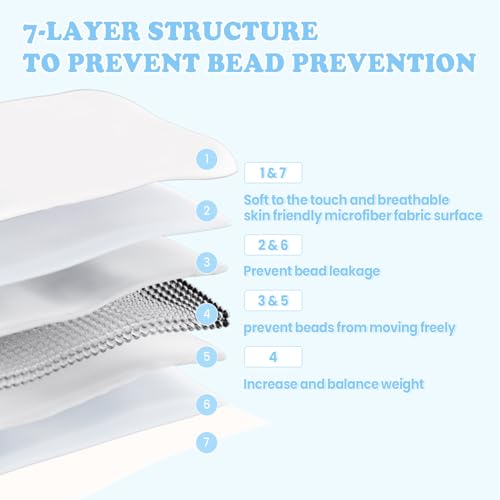 HOSUKKO Weighted Blanket - 7 lbs White Heavy Blanket - Small Size Breathable Lap Blanket(41"x60", 7 lbs) - Image 2