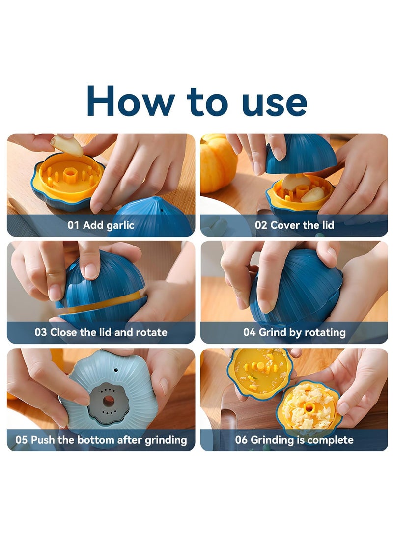Generic - Manual Garlic Twister, Swing Type Garlic Chopper, Garlic Ginger Twister, Manual Garlic Chopper, Squeezer, Chopper, Garlic Crusher, Masher, Crusher For Fine Garlic Crushing (Light Blue) - Image 1
