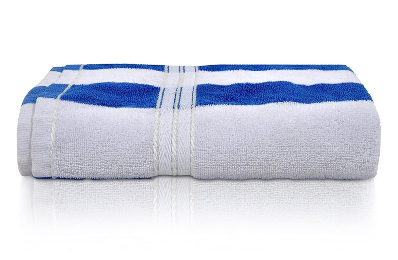 Kuber Industries Kuber Industries Lining Design Soft Cotton Bath Towel 30x60 Pack of 4 Brown Blue  - Image 2