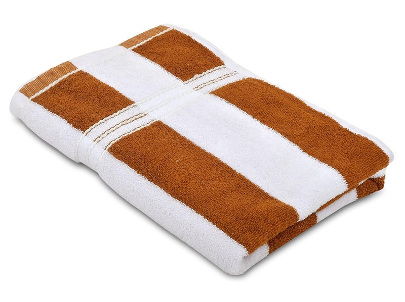 Kuber Industries Kuber Industries Lining Design Soft Cotton Bath Towel 30x60 Pack of 4 Brown Blue  - Image 3
