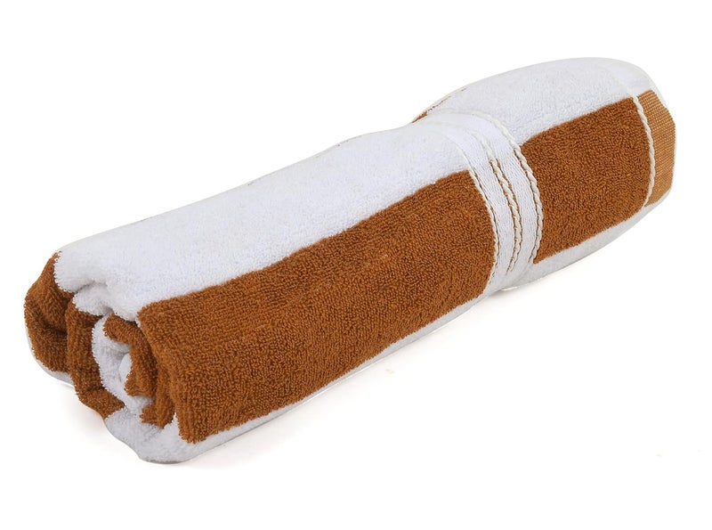 Kuber Industries Kuber Industries Lining Design Soft Cotton Bath Towel 30x60 Pack of 4 Brown Blue  - Image 5