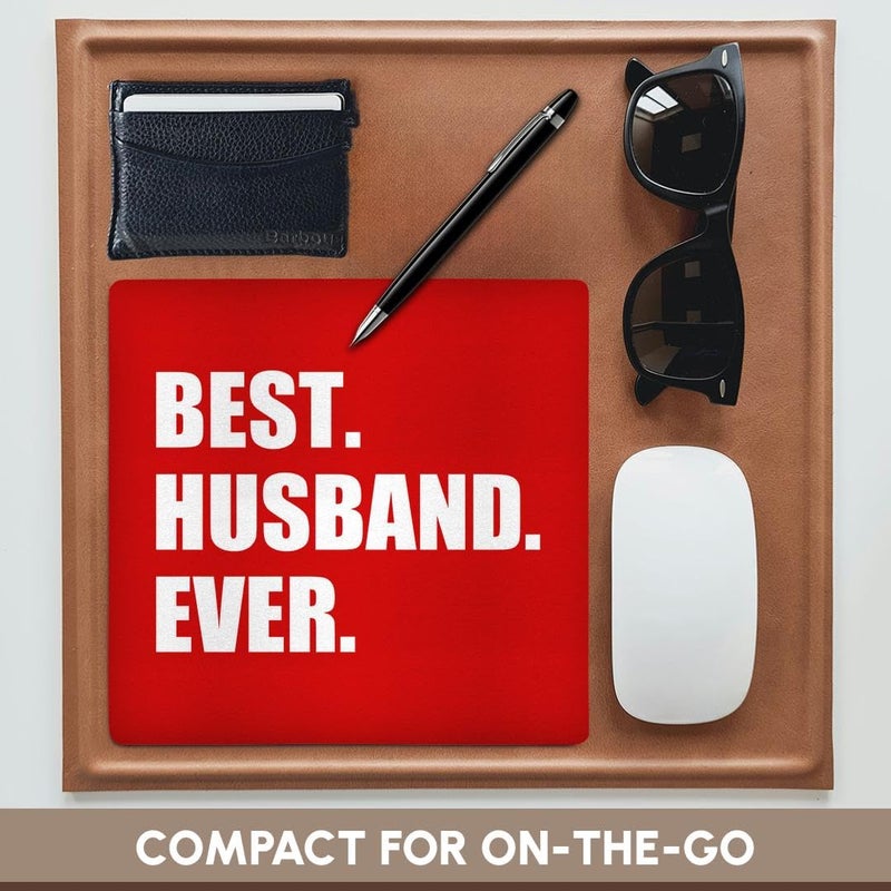 3dRose LLC 8 x 8 x 0.25 Inches Mouse Pad, Red Best Husband Ever - White Text Anniversary Romantic Gift for Him - (mp_179724_1) - Image 4