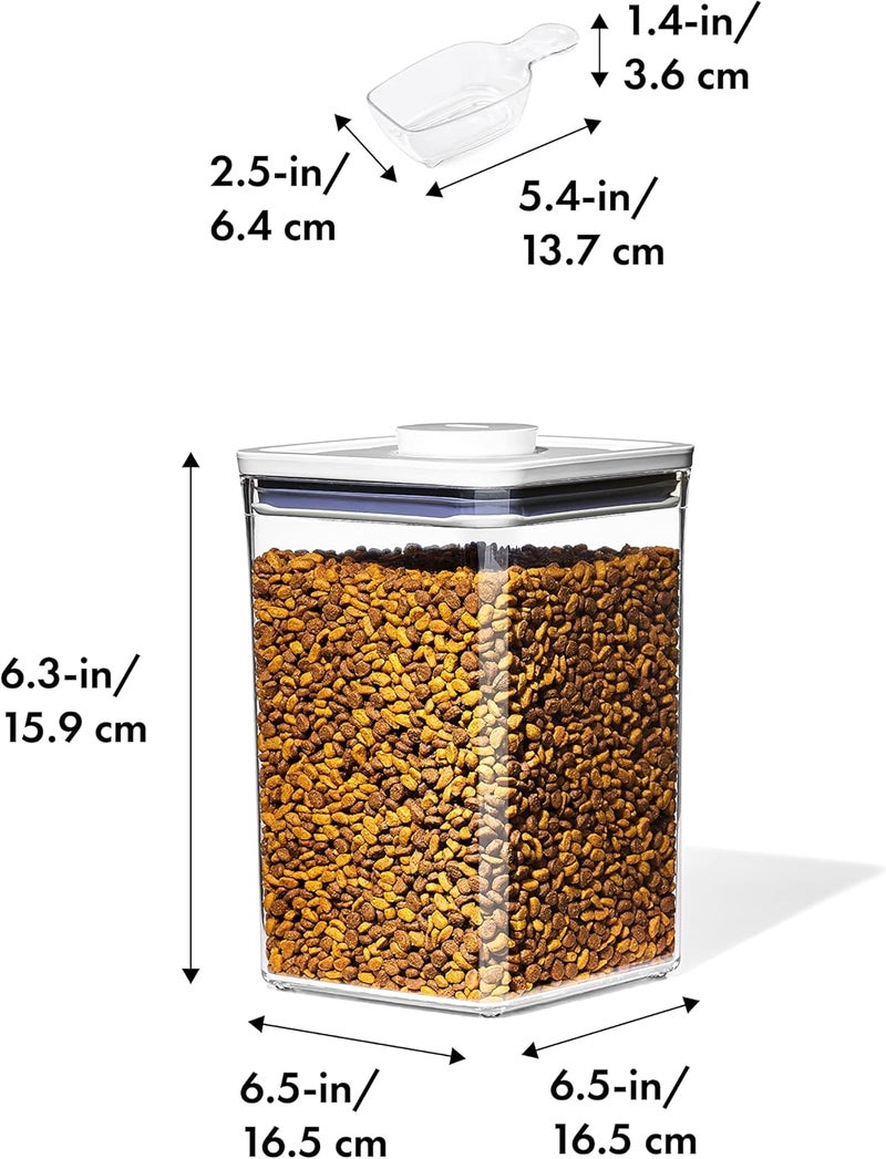 OXO Good Grips Pet POP Container – 4.4 Qt/4.2 L with Scoop |Ideal for up to 4lbs of Dog Food or 3.5lbs of Cat Food | Airtight Storage Container | BPA Free - Image 2