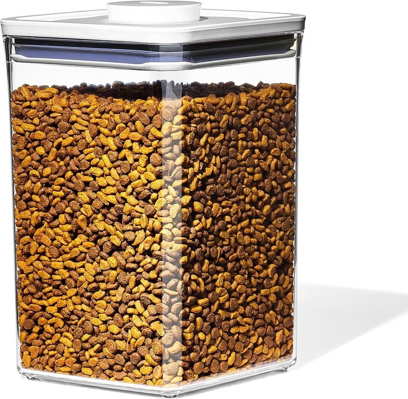 OXO Good Grips Pet POP Container – 4.4 Qt/4.2 L with Scoop |Ideal for up to 4lbs of Dog Food or 3.5lbs of Cat Food | Airtight Storage Container | BPA Free - Image 1