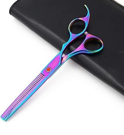 BLUSHIA Professional Hairdressing Scissors Hair Cutting Shears and Thinning Shear Scissors Set of 2 Multicolor - Image 3
