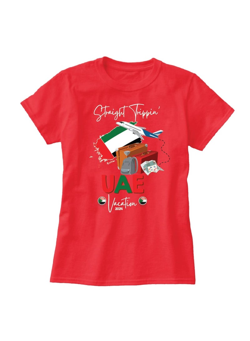 UAE Printed Vacation T-Shirts for Women - Capture Your Arabian Adventure - Image 3