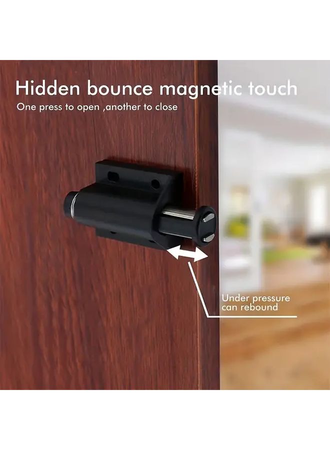 Black Dual Head Magnetic Cabinet Door Catch Push to Open for Kitchen - Image 2