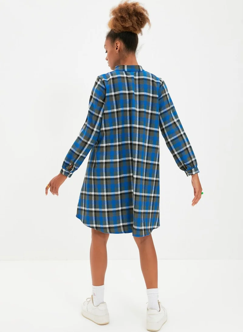 trendyol Plaid Shirt Dress