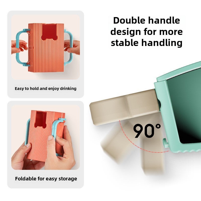 Dual-Purpose Baby Anti-Squeeze Milk Box, Puree Box, Jelly Anti-Spill Food Supplement Cup Holder, Kidsren's Milk Cup Holder(Dual-purpose Puree & Beverage Anti-extrusion Box-Orange) - Image 5