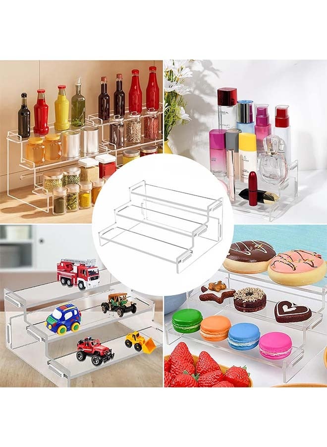 HaHaHai 3-Tier Clear Acrylic Display Riser Shelf, cupcake display rack, acrylic stand display rack, suitable for organising and displaying cupcakes, desserts, nail polish, perfume and other items (dimensions: 26.8 x 23.4 x 12.9 cm)  - Image 3