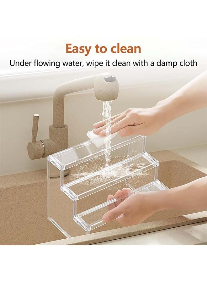 HaHaHai 3-Tier Clear Acrylic Display Riser Shelf, cupcake display rack, acrylic stand display rack, suitable for organising and displaying cupcakes, desserts, nail polish, perfume and other items (dimensions: 26.8 x 23.4 x 12.9 cm)  - Image 5