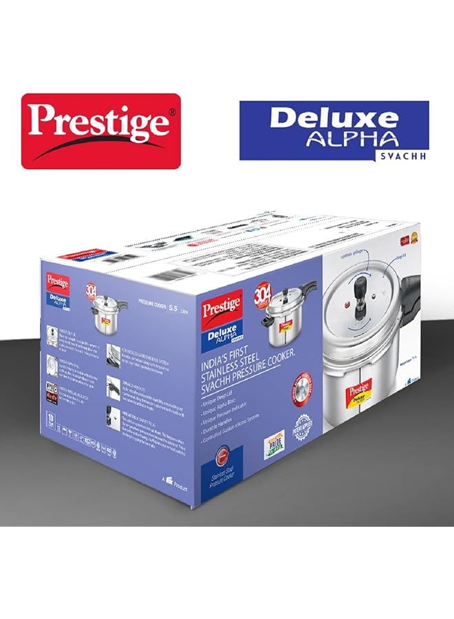برستيج ديلوكس ألفا سفاتش، طنجرة ضغط من الفولاذ المقاوم للصدأ سعة 5.5 لتر - Image 5