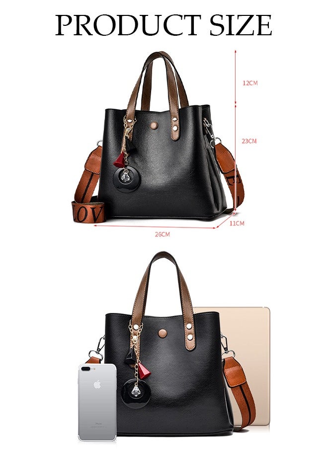 DUNISO - Women's Elegant Tote Bag Handbags with Large Capacity Faux Leather Shoulder Bag Ladies Fashion Designer Satchel Crossbody Bag with Detachable Strap for Ladies - Image 1