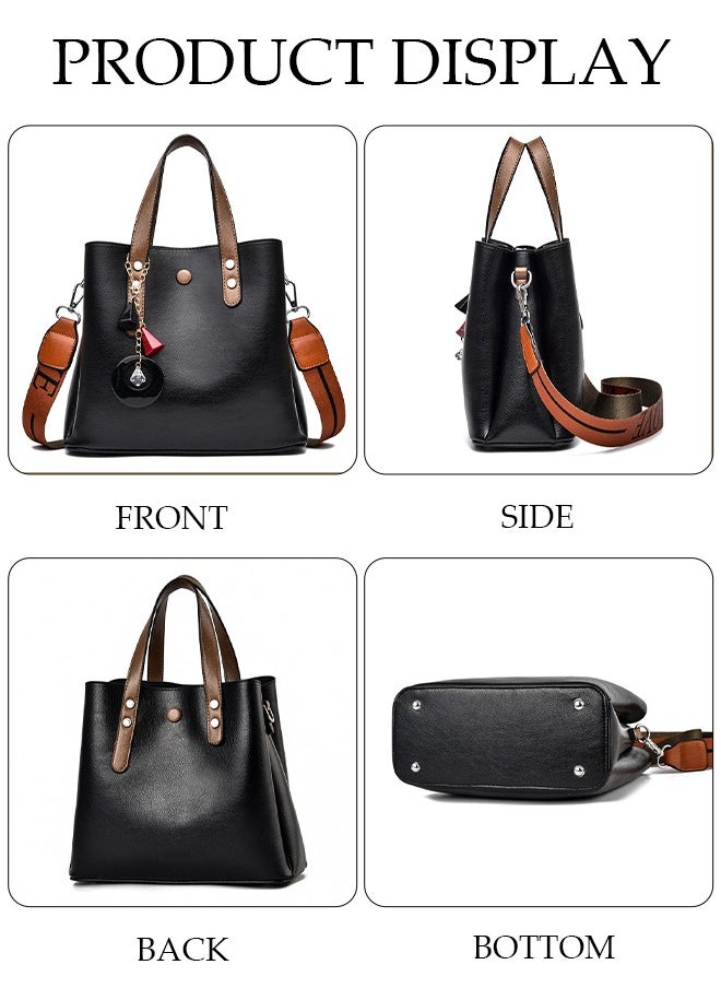 DUNISO - Women's Elegant Tote Bag Handbags with Large Capacity Faux Leather Shoulder Bag Ladies Fashion Designer Satchel Crossbody Bag with Detachable Strap for Ladies - Image 1