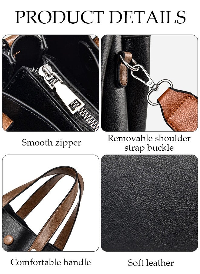 DUNISO - Women's Elegant Tote Bag Handbags with Large Capacity Faux Leather Shoulder Bag Ladies Fashion Designer Satchel Crossbody Bag with Detachable Strap for Ladies - Image 1