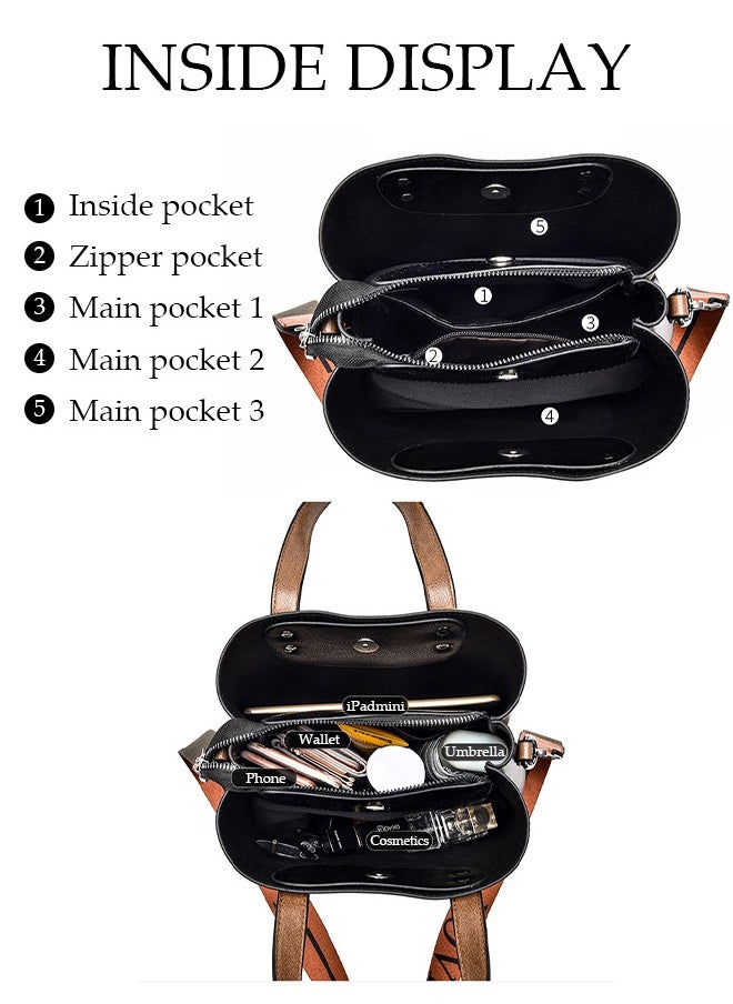 DUNISO - Women's Elegant Tote Bag Handbags with Large Capacity Faux Leather Shoulder Bag Ladies Fashion Designer Satchel Crossbody Bag with Detachable Strap for Ladies - Image 1