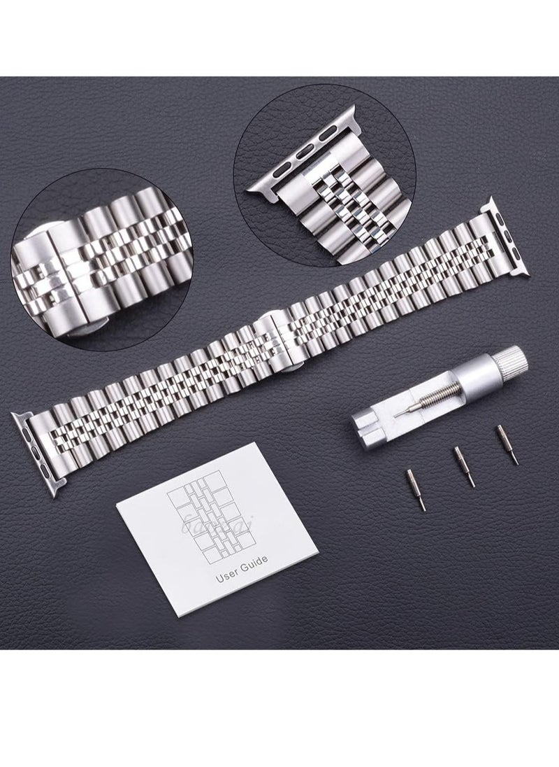 Gravity Compatible with Apple Watch Band Series 5 44mm 42mm, Stainless Steel iWatch Band with Butterfly Folding Clasp for iWatch Band Series 5/4/3/2/1 - Image 4