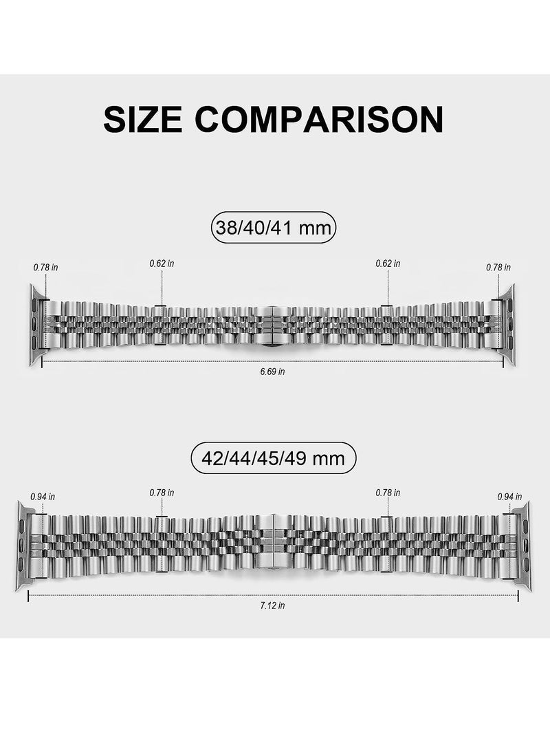 Gravity Compatible with Apple Watch Band Series 5 44mm 42mm, Stainless Steel iWatch Band with Butterfly Folding Clasp for iWatch Band Series 5/4/3/2/1 - Image 3