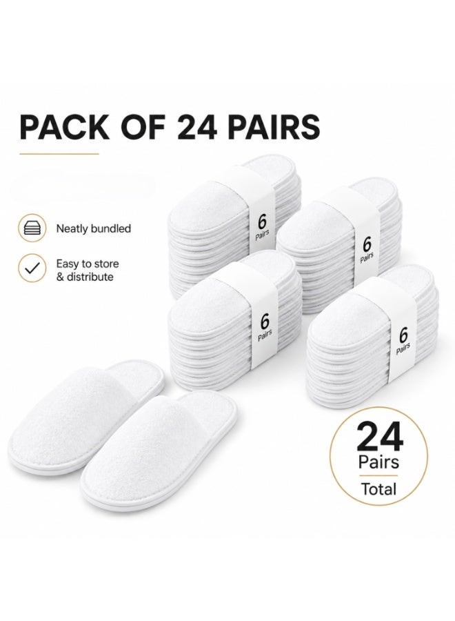 Pearl Coast International Disposable Spa Slippers – Non-Slip Closed-Toe Fluffy Hotel Guest Slippers, Unisex White House Shoes for Men and Women, Ideal for Home, Hotel, Spa and Weddings 29 cm - Image 2
