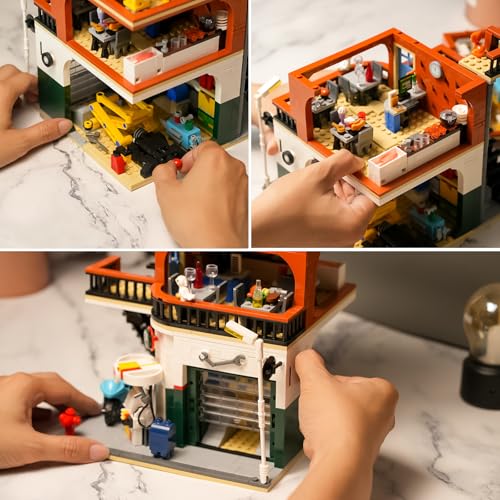 ENJBRICK City Car Repair Shop Building Set Compatible with Lego for Adults, Architecture Building House Kit for Boys and Girls 8-14 Years 1637 pcs - Image 2
