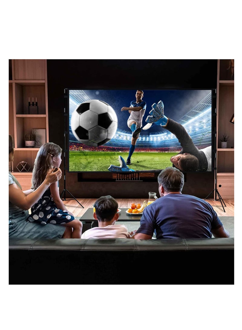 Projector Screen and Stand, 84 inch Portable Projector Screen with Stand, Indoor Outdoor Projection Screen, 16:9 4K HD Wrinkle-Free Movie Screen with Carry Bag for Home Movie Theater (84")