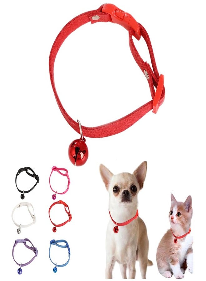 WeimoMonkey Red XXS Dog Collar with Bell,Puppy Collar Girls Cute Cat Collars with Bell for XXS XS Small Tiny Female Dogs Pet Kitten Animal - Image 1