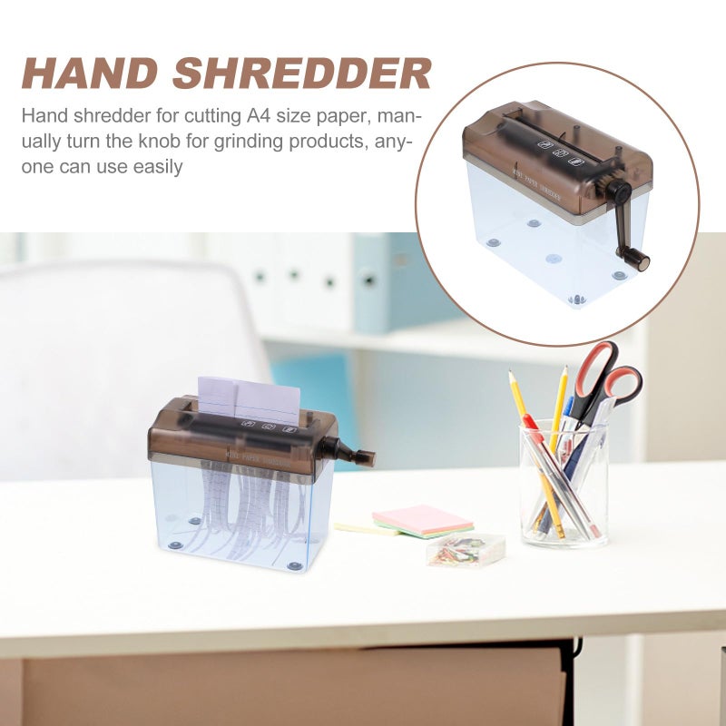 Manual Paper Shredder A4 Desktop Strip Cutter For Home Office Black - Image 5