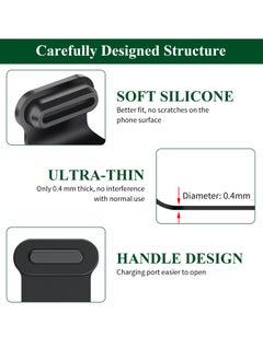 Generic Vesaneae 4 Pieces USB C Anti-Dust Taps, Type C Anti-Dust Taps, Silicone Anti-Dust Taps, Mobile Anti-Dust Taps, USB C Anti-Dust Tapas for Type-C Phones and Tablets (Black)  - Image 3