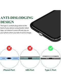 Generic Vesaneae 4 Pieces USB C Anti-Dust Taps, Type C Anti-Dust Taps, Silicone Anti-Dust Taps, Mobile Anti-Dust Taps, USB C Anti-Dust Tapas for Type-C Phones and Tablets (Black)  - Image 4