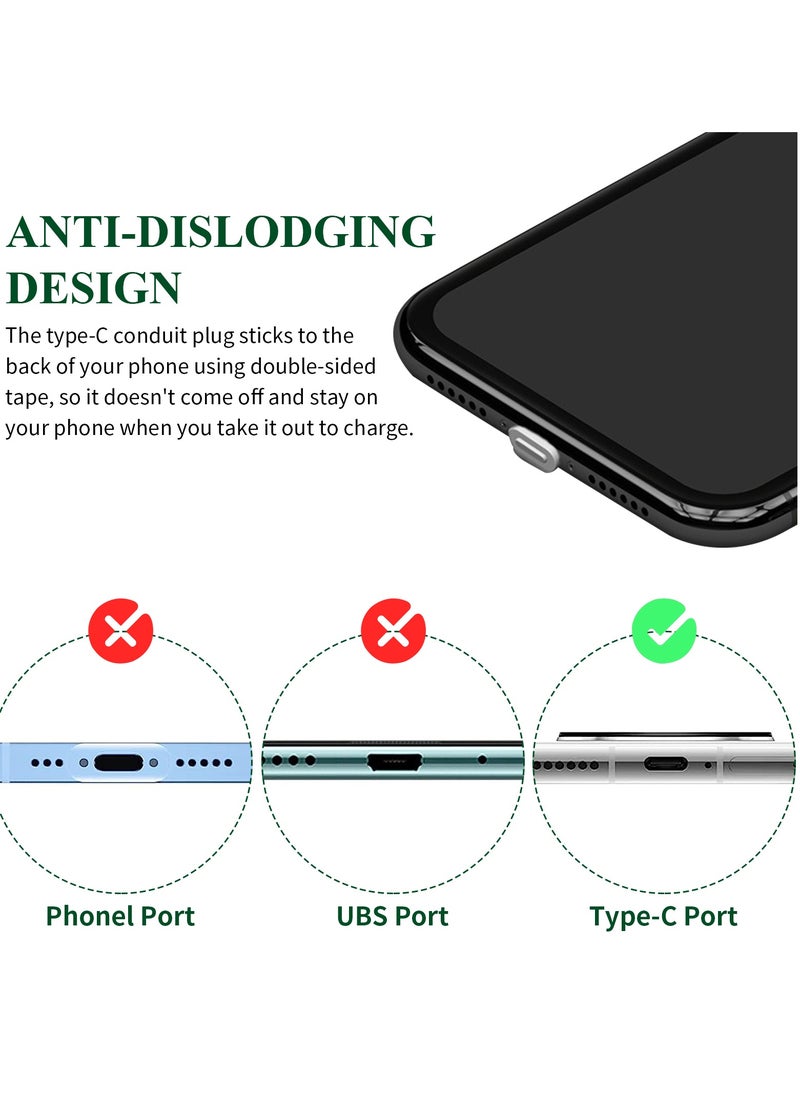 Generic Vesaneae 4 Pieces USB C Anti-Dust Taps, Type C Anti-Dust Taps, Silicone Anti-Dust Taps, Mobile Anti-Dust Taps, USB C Anti-Dust Tapas for Type-C Phones and Tablets (Black)  - Image 4