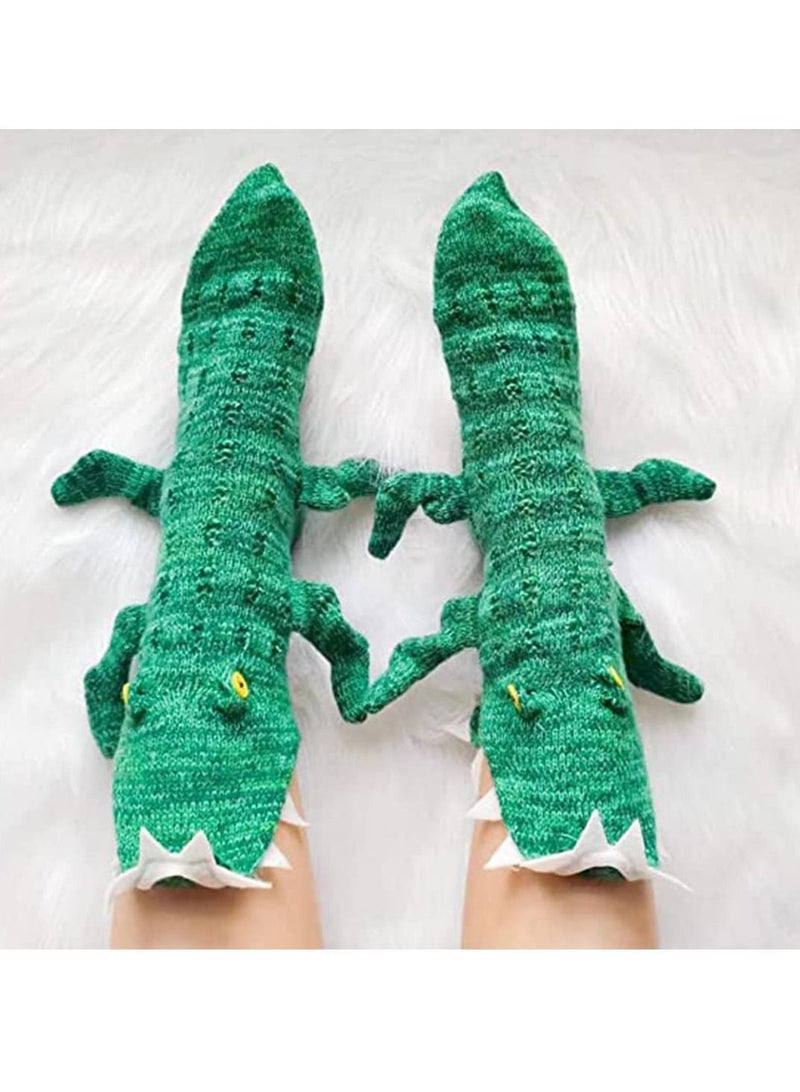 Y&D Socks 3D Crocodile Funny Animal for Women Summer Air-Conditioning Knit Floor Shark Unique Winter Home Warm Soft Sweat Absorption Deodorization Unisex - Image 4