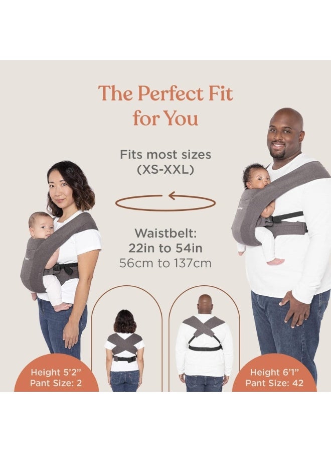ergobaby Embrace Soft Air Mesh Ergonomic Baby Carrier For Newborns From Birth, Ergonomic 2 - Position Belly Carrier Front Carrier - Soft Grey - Image 5