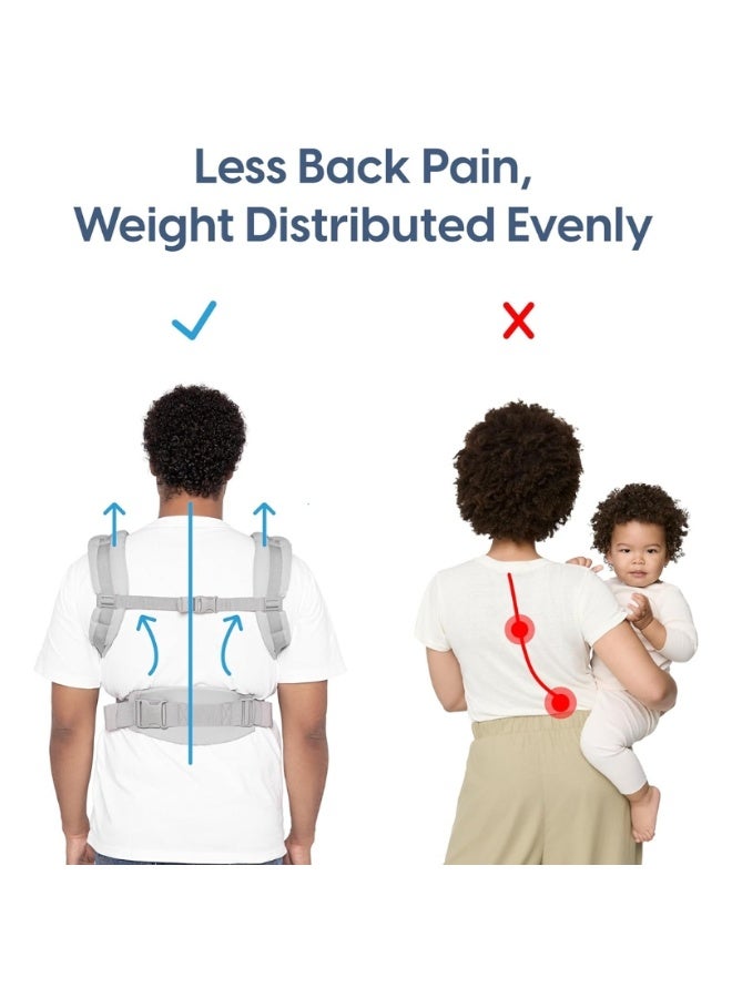 ergobaby Embrace Soft Air Mesh Ergonomic Baby Carrier For Newborns From Birth, Ergonomic 2 - Position Belly Carrier Front Carrier - Soft Grey - Image 3