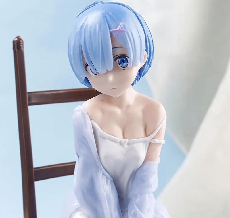 YOURKARTS.COM 17cm Anime Girl Figurine on Chair Blue Dress Character Showpiece | Cute Decoration for Tabletop, Office Desk or Bedroom Shelf | Trending Accessories 2025 - Image 3