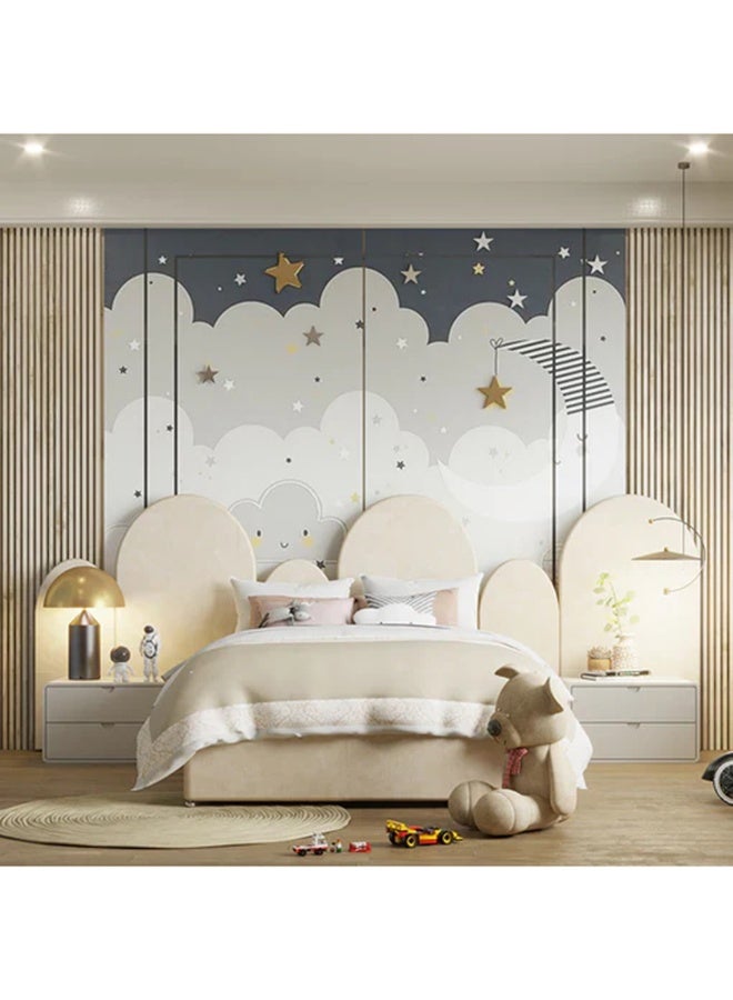 Nayam Sleep Circus Velvet Bed with Wall Panels 200x40x120Cm