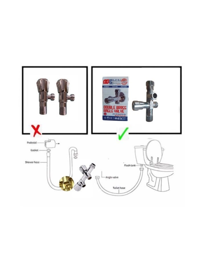 Shams Double angle valve 2 outlet - Image 1
