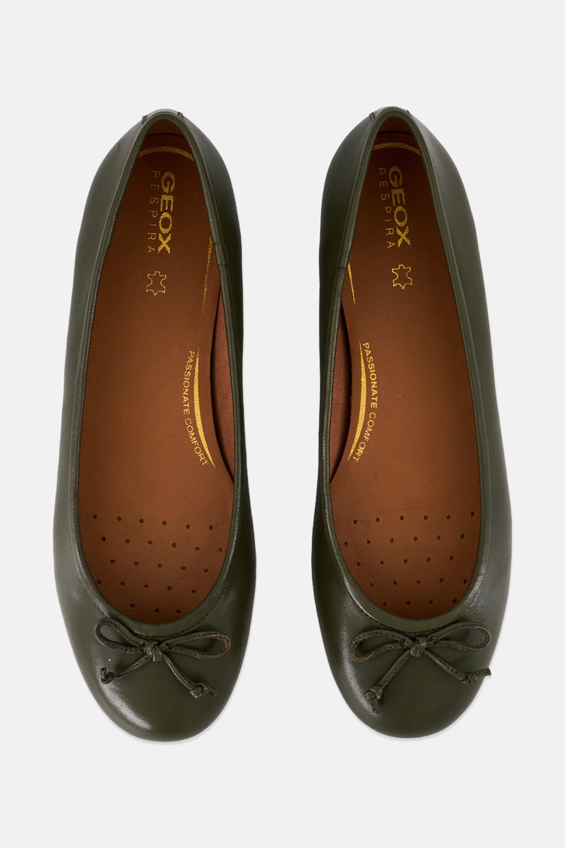 GEOX Women Palmaria Slip On Flats, Dark Sage - Image 3